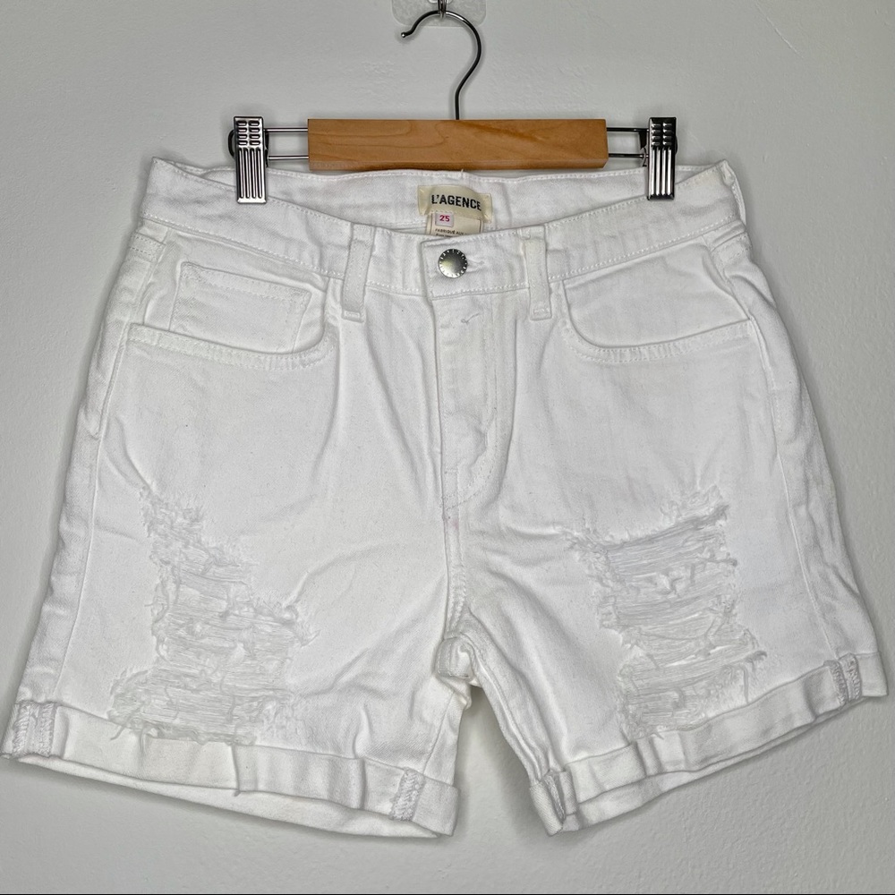 L'agence Denim White Shorts Size 25 - Picture 5 of 9